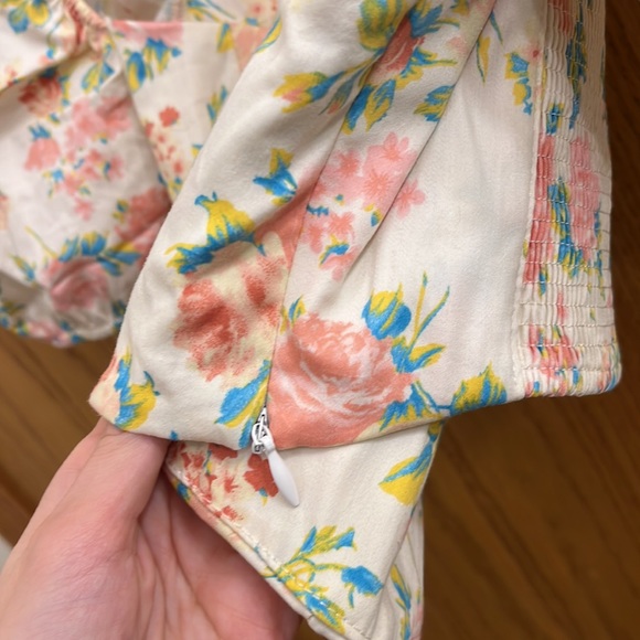 Zara Puff Sleeve Floral Printed Bustier Blouse - Picture 10 of 13